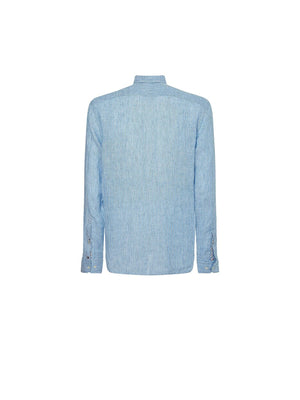 Linen Ithaca Shirt Bio Blue / White / L