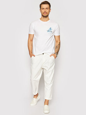 Palm Box Print Tee White / L