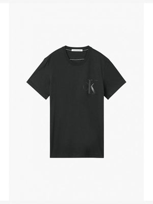 Leather Monogram Tee Ck Black / L
