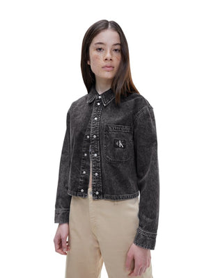Cropped Dad Denim Sh Denim Black / L