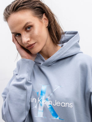 Aqua Monogram Hoodie Silver Sky / L