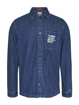 Tjm Modern Graphic Denim Shirt Denim Medium / L