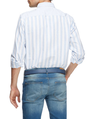 Ithaca Blocking Rf Shirt Cloudy Blue / White / L
