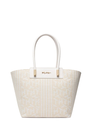 New Tommy Tote Canvas Natural Canvas Monogram / OS