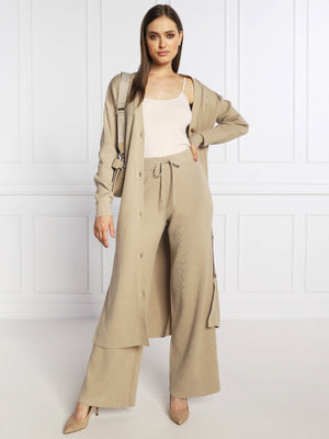 Soft Rib Wide Leg Pant Beige / RL