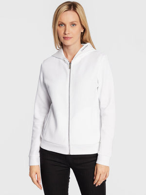 Micro Logo Ess Zip Hoodie Bright White / L
