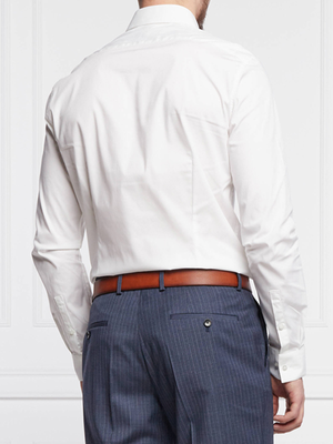 Poplin Stretch Slim Shirt White / 42