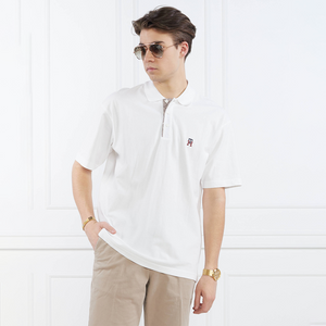 Monogram Placket Archive Polo White / L