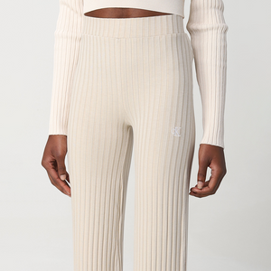 Elongated Rib Pants Classic Beige / L