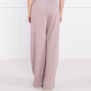 Pw - Wide Leg Knit Pants Gray Rose / L