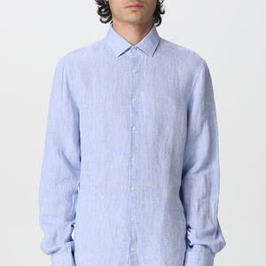 Linen Solid Slim Shirt Blue / 42