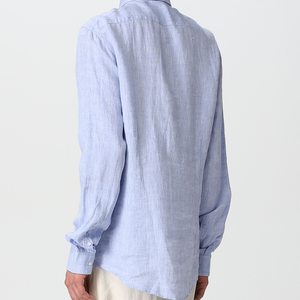 Linen Solid Slim Shirt Blue / 42