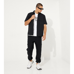 Tretch Poplin Ss Shirt CK BLACK / L