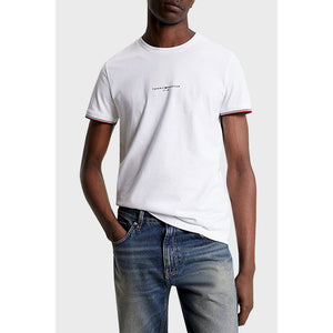 Tommy Logo Tipped Tee White / L