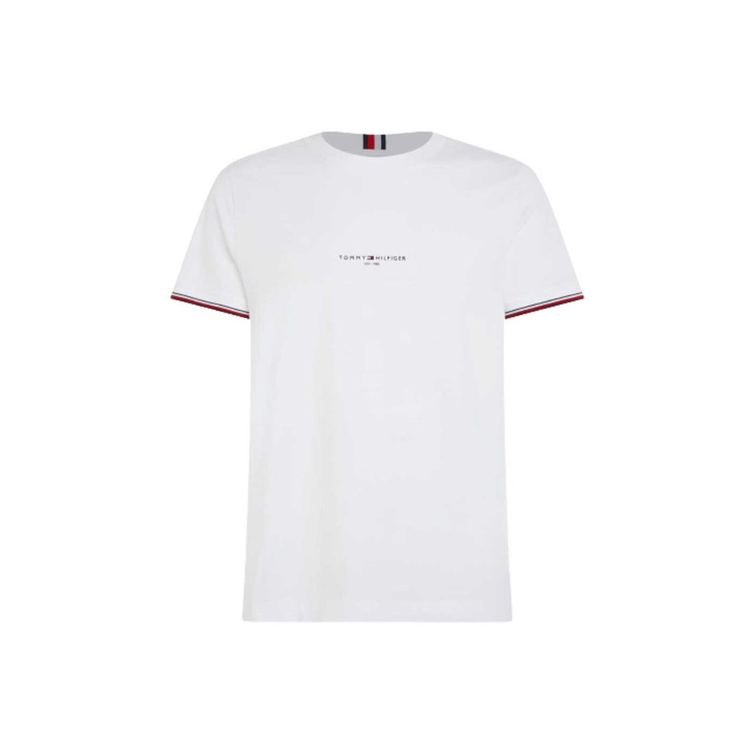 Tommy Logo Tipped Tee White / L