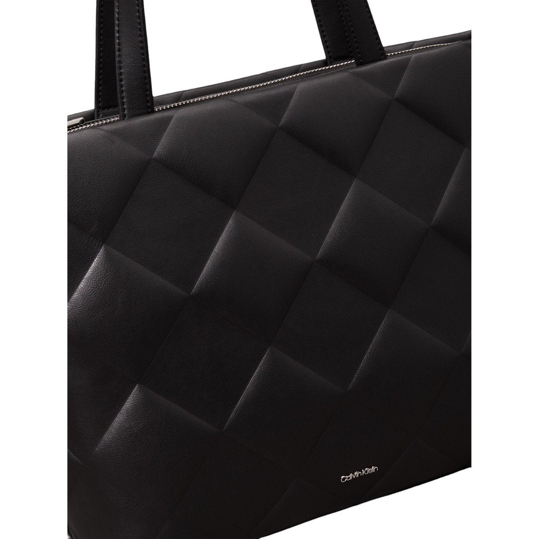 Diamond Quilt Medium Shopper Ck Black / OS