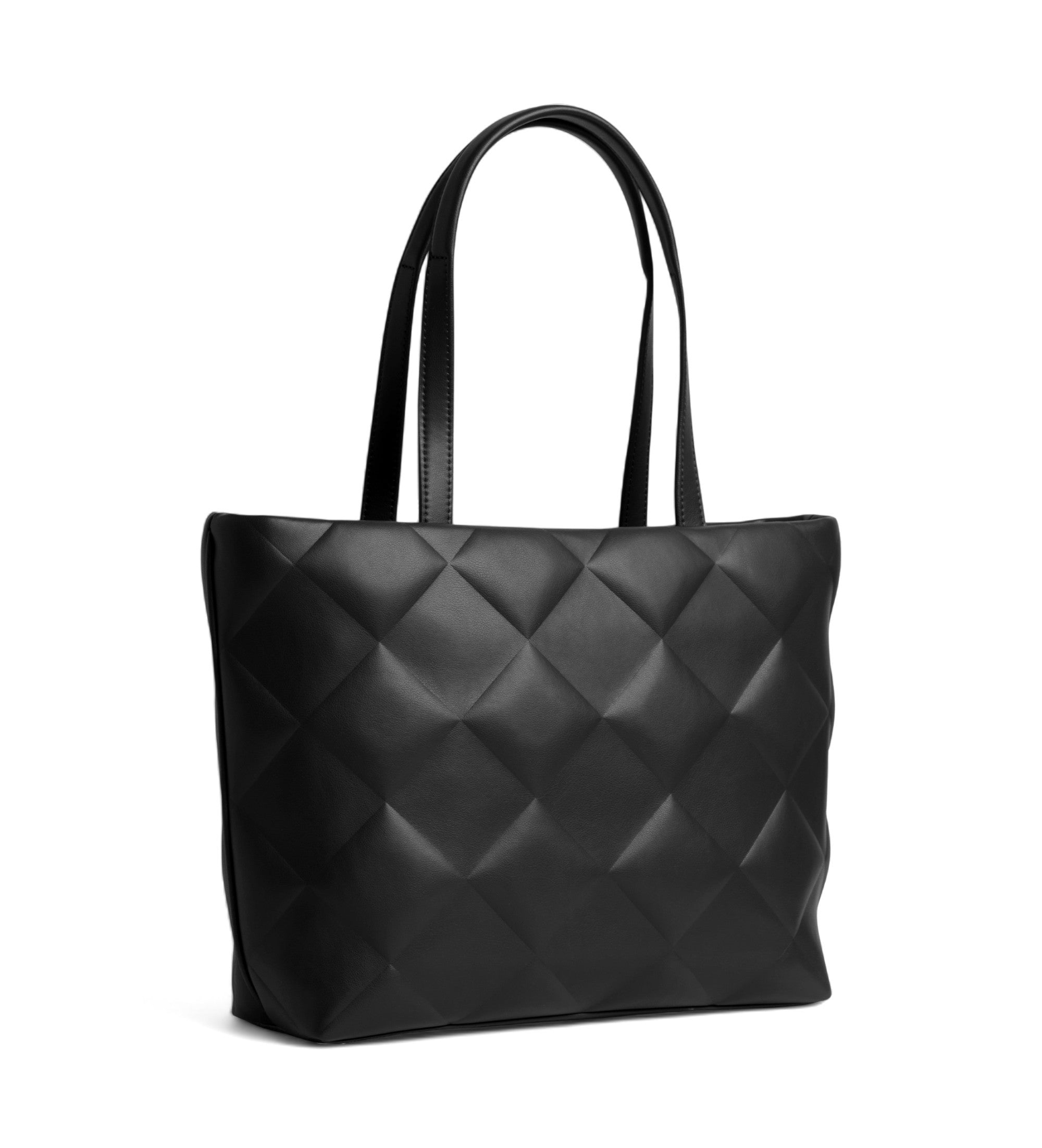 Diamond Quilt Medium Shopper Ck Black / OS