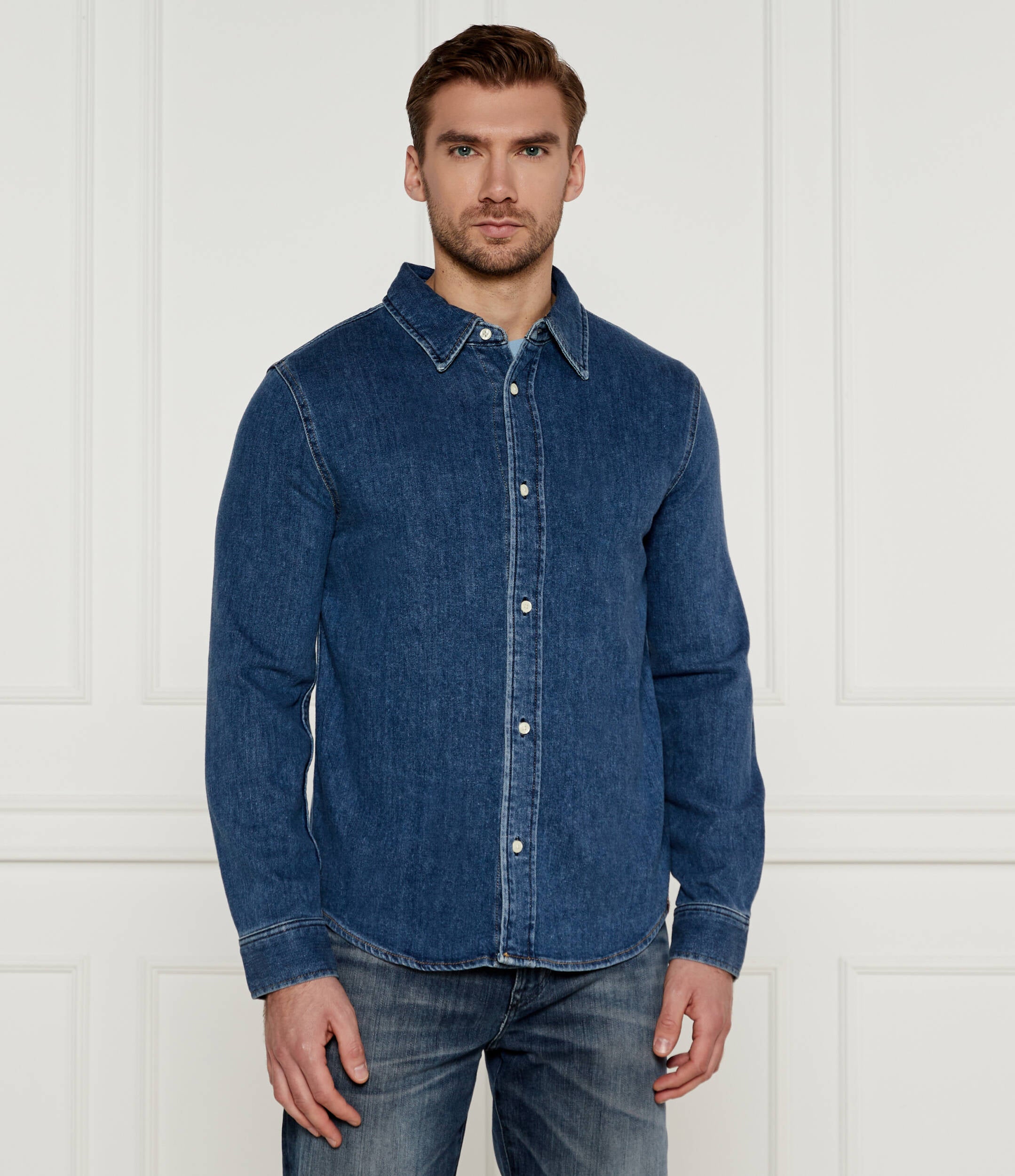 Slim Denim Shirt Denim Dark / L