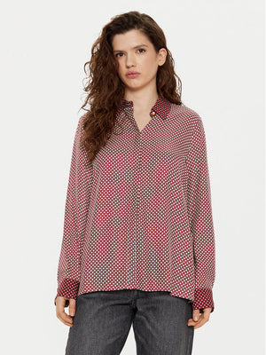 Fluid Vis Prt Relaxed Ls Shirt Mini Geo Primary Red / 42