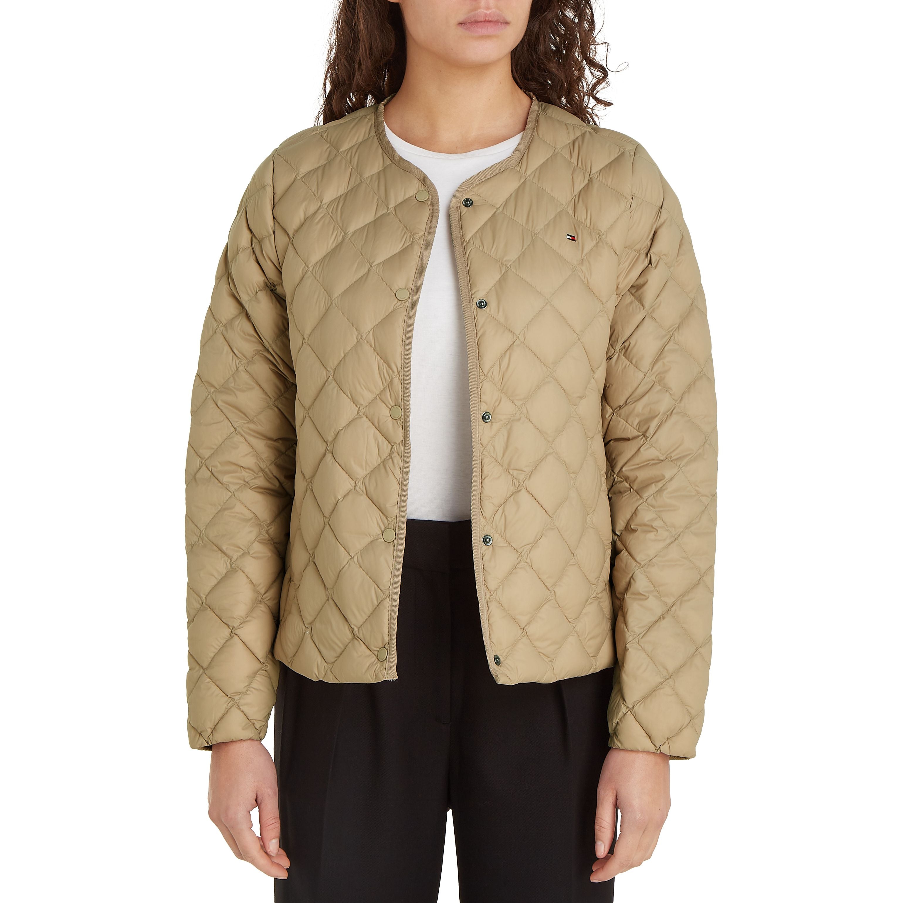 Lw Down Quilted Collarless Jkt Beige / L