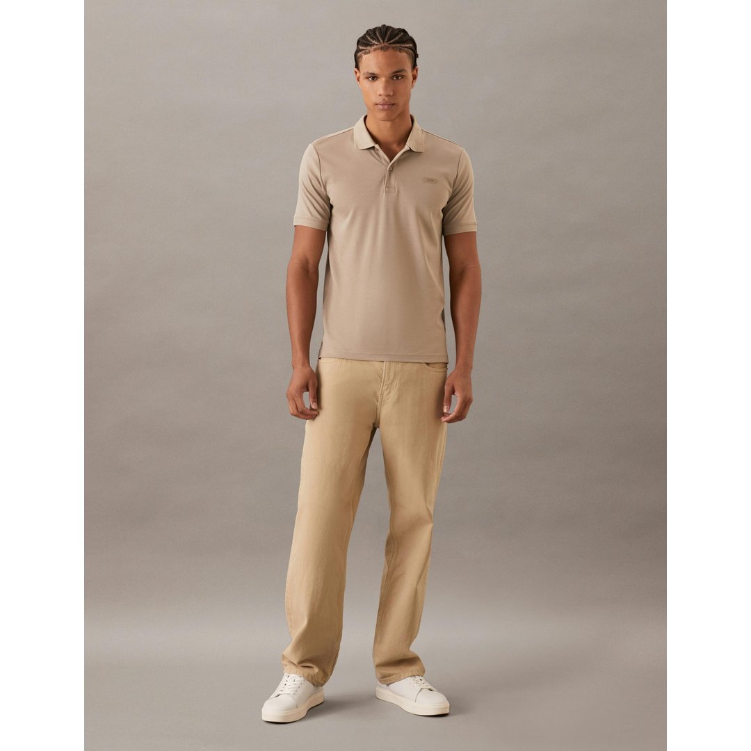 Smooth Cotton Slim Polo Vintage Khaki / L