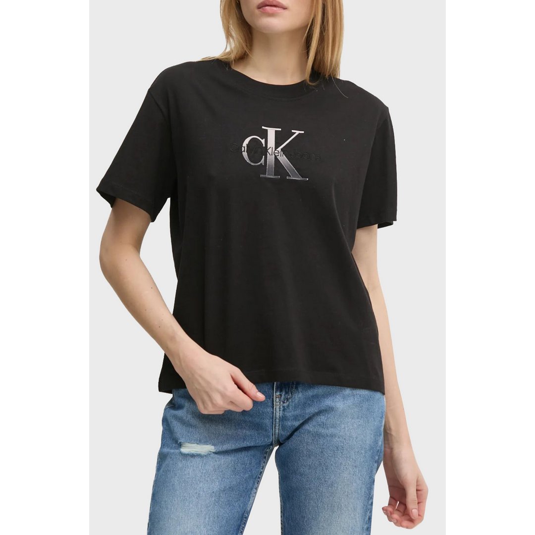 Embroidered Monologo Tee Ck Black / L