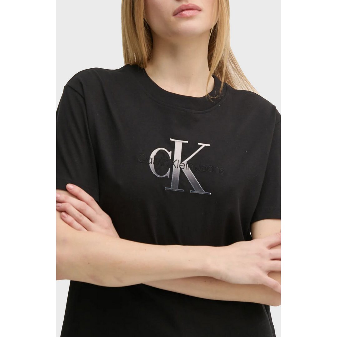 Embroidered Monologo Tee Ck Black / L