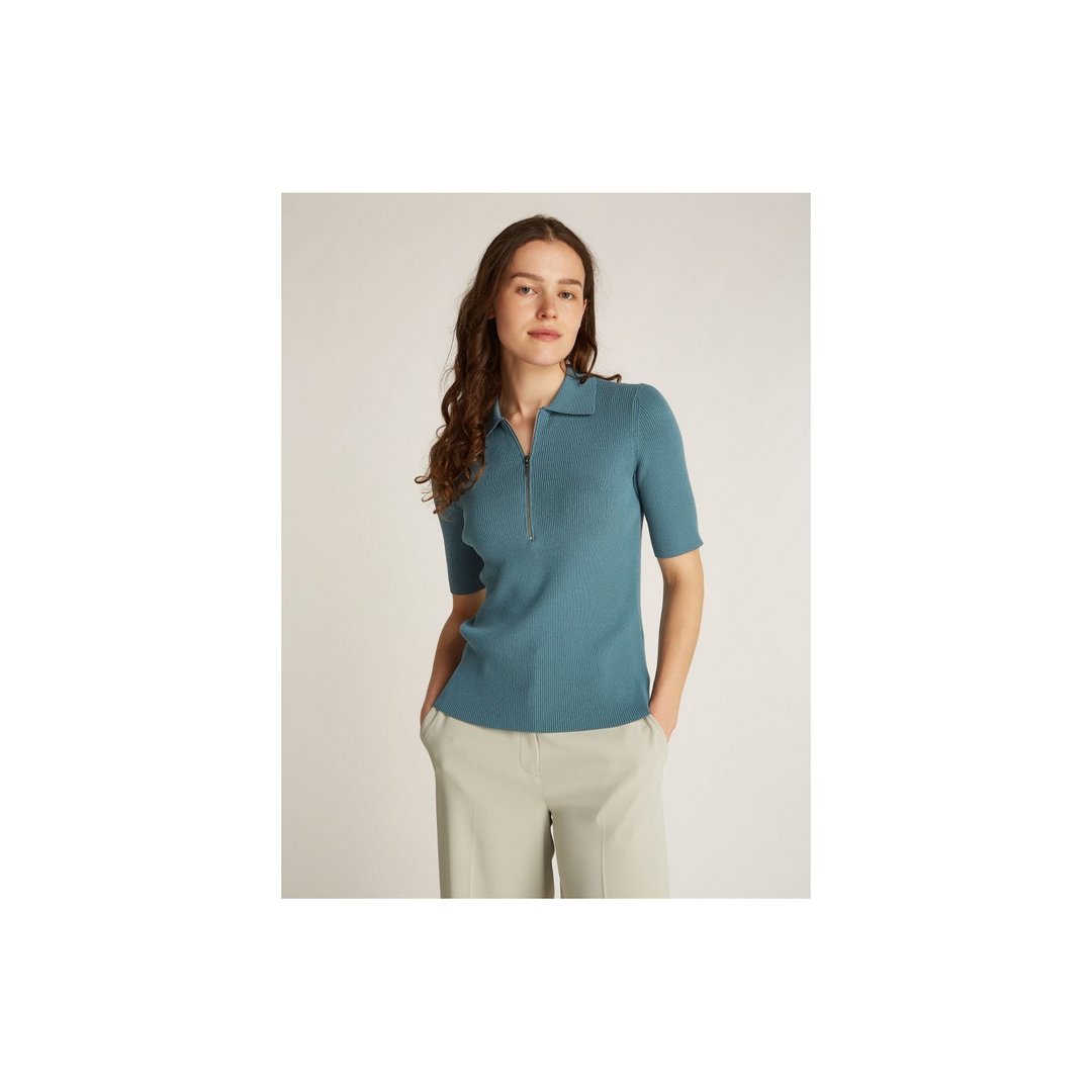 Iconic Rib Zip Sweater 1/2 Slv Tapestry / L
