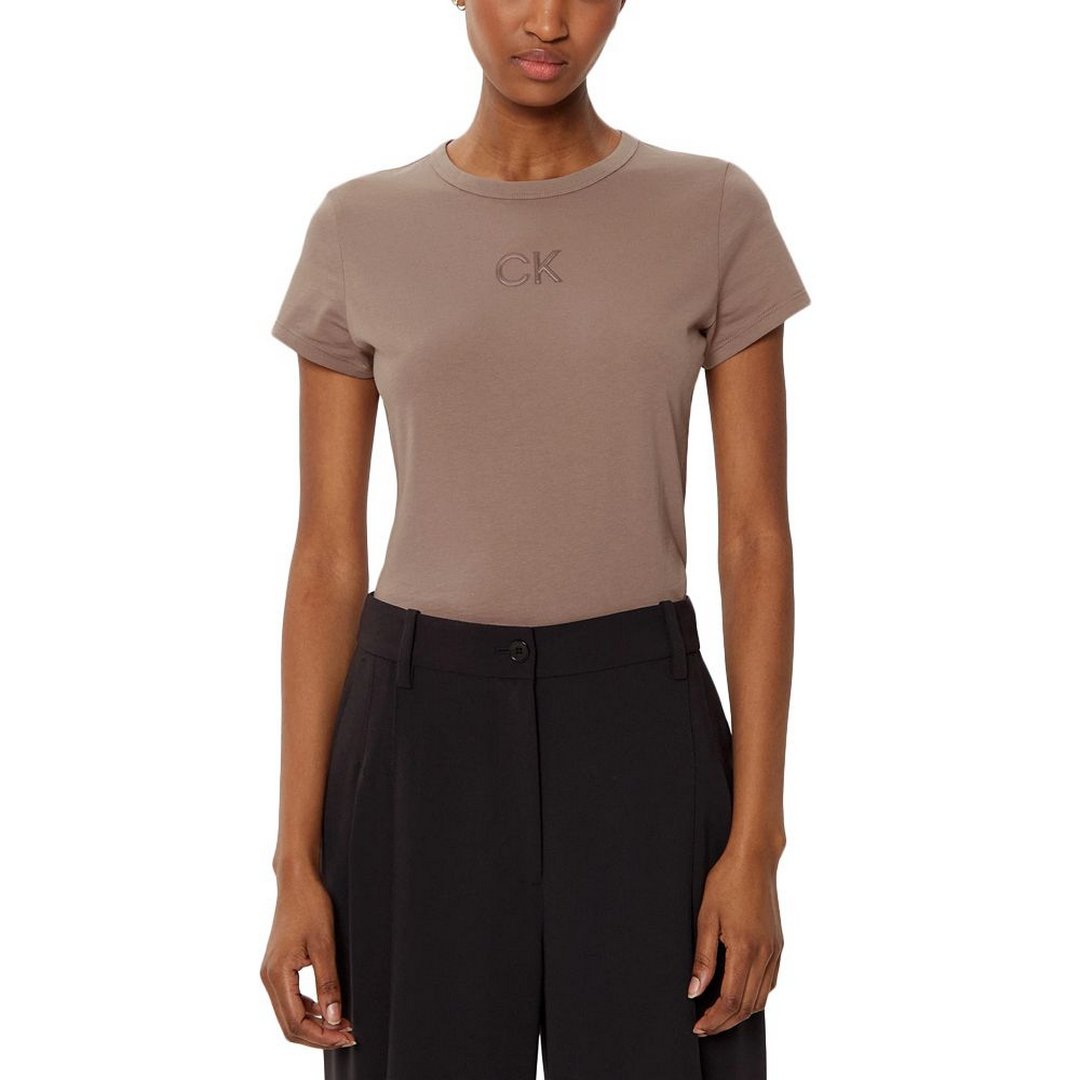 Satin Ck Slim T-Shirt Brownie / L