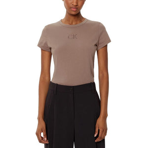 Satin Ck Slim T-Shirt Brownie / L