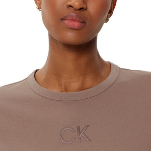 Satin Ck Slim T-Shirt Brownie / L