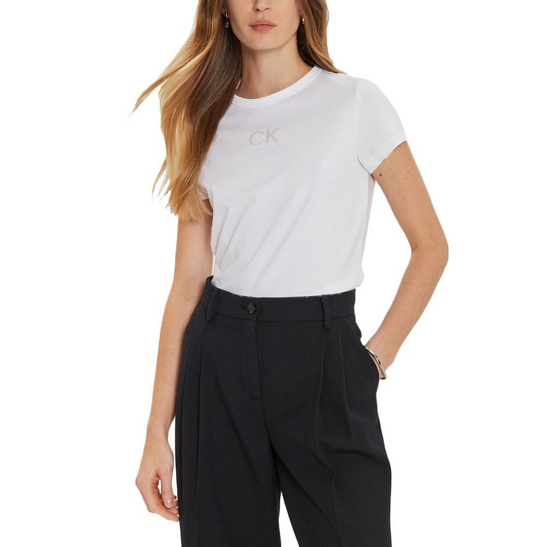 Satin Ck Slim T-Shirt Bright White / L