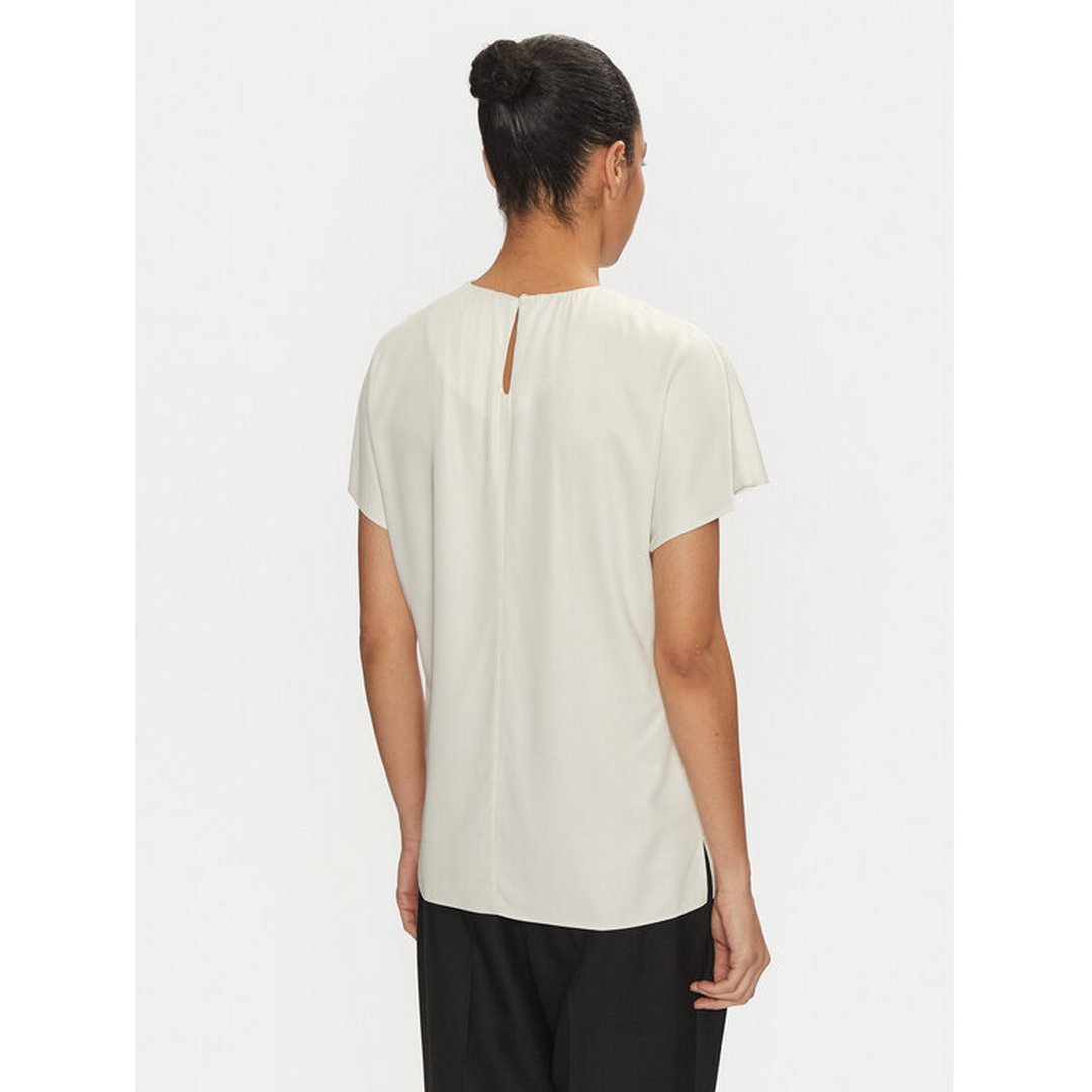 Natural Sheen Ss Gathered Blouse Egret / 42