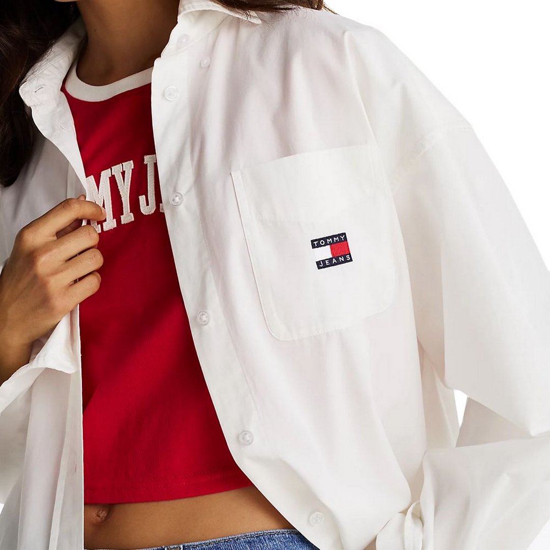 Tjw Ovs Badge  Poplin Shirt Ext Ecru / L