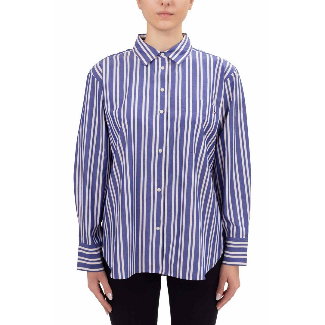 Ess Poplin Easy Fit Shirt Marine Stp / 42