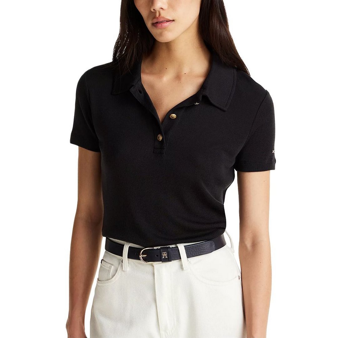 Slim Gb Sleek Lyocell Polo Ss Black / L