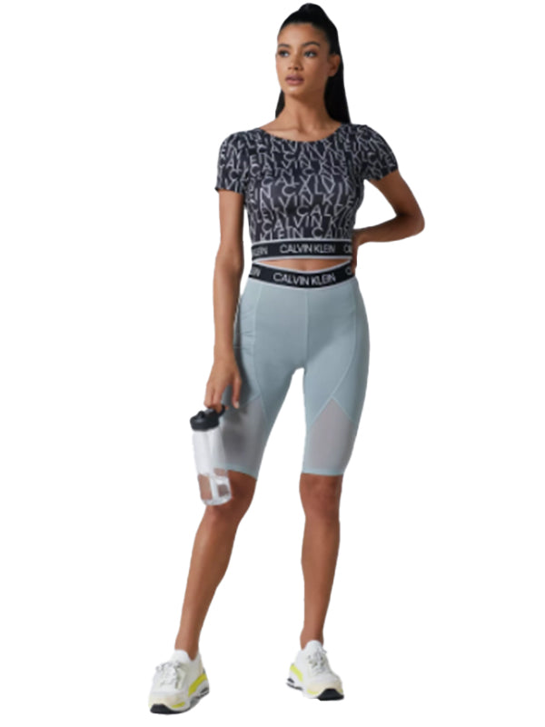 Wo - Aop Crop  T-Shi CK BLACK CK AOP / S