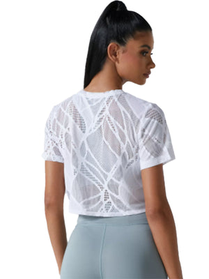 Pw - Lace Cropped Ss BRIGHT WHITE / L