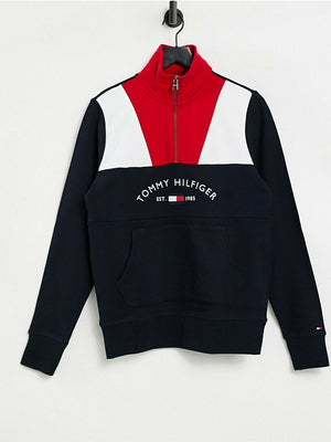 Color Block Mock Nec Red / Multi / L