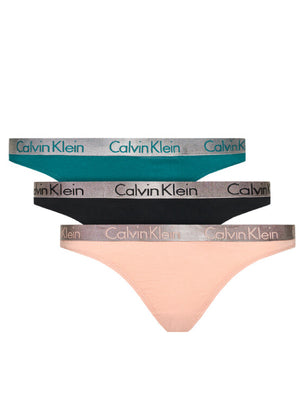 Thong 3Pk TURTLE BAY/BLACK/CHERRY BLOSSOM / XL
