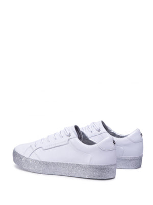 Glitter Foxing Dress Sneaker White/Silver / 36