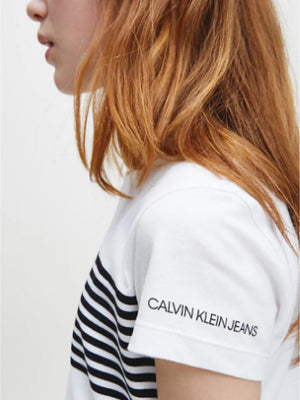 Striped Monogram Slim T-Shirt Bright White / 10