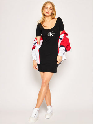 Monogram Stripe Ballet Dress CK Black / L