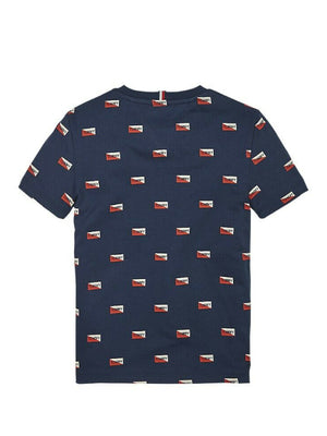 Printed Shields Tee S/S Twilight Navy 654-860 / 10