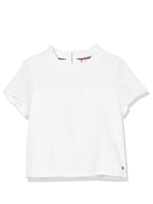 Broderie Anglaise Top S/S White / 10