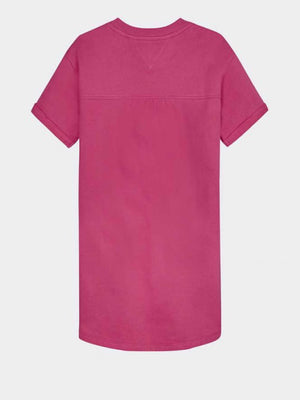 Tommy Foil Label Sweat Dress S/S Blush Red / 10