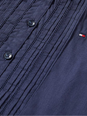 Tonal Check Dress L/S Twilight Navy / 10