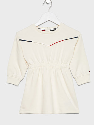 Global Stripe Sweatdress L/S Ivory Petal / 10