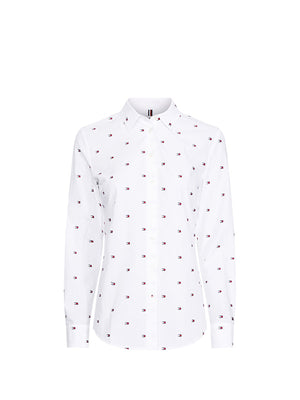 Felicia Shirt Ls W2 MINI FLAG ALL OVER EMBR / WHITE / 42