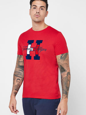 Flag Script Tee HAUTE RED / L